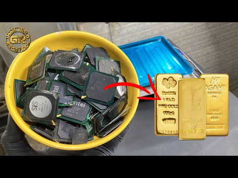 Видео: Извлечение золота из 430 г микросхем BGA ic | Как извлечь золото из BGA ic Chis