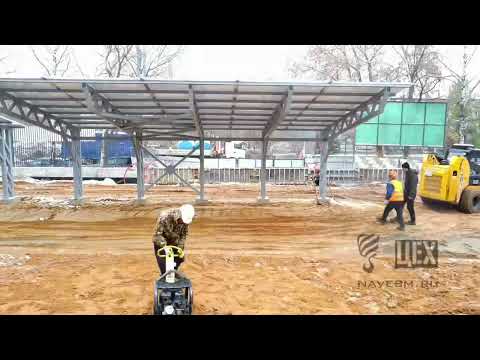 Видео: Односкатный навес для авто с кровлей из монолитного поликарбоната (19553)