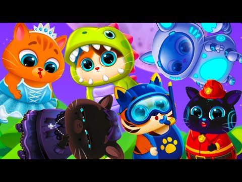 Видео: Котик БУБУ 2 #6 Уэнсдей, Пожарник, Снежинка Балерина, Космонавт и Дракончик в Bubbu 2 на пурумчата