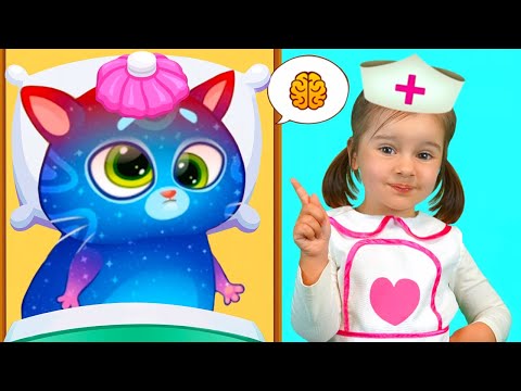 Видео: Мультики как Арина попала в игре с котиком Bubbu в Больницу | Арина играет в доктора и лечит Бубу