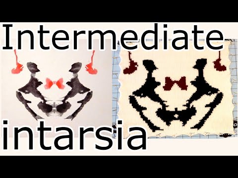 Видео: Промежуточная интарсия | Машинное вязание кляксы