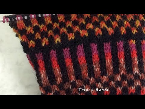 Видео: Лёгкий способ вязания жаккарда. Узор "Цветная геометрия". Спицы.