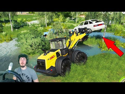 Видео: ПРИШЛОСЬ ГРУЗИТЬ МАШИНУ ТРАКТОРОМ ИЗ ДЕРЕВНИ - FARMING SIMULATOR 19