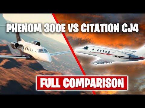 Видео: Embraer Phenom 300E против Cessna Citation CJ4 | Полное сравнение