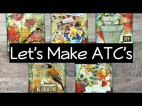 Видео: Создание карточек ATC❤️Использование салфеток для коллажа• Коллекционные карточки художников — эт...