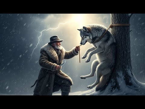Видео: Волк висел на верёвке среди метели — но вера старика сотворила чудо