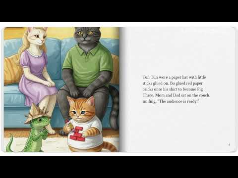 Видео: Сказка на ночь для детей — спектакль «Кот Бен и три поросёнка» — #bedtimestory