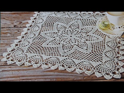 Видео: АЖУРНАЯ КВАДРАТНАЯ САЛФЕТКА КРЮЧКОМ. ЧАСТЬ ЧЕТВЕРТАЯ. СХЕМА.