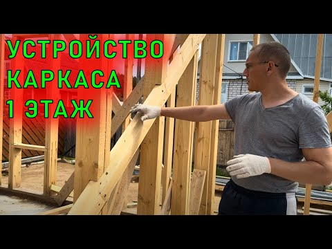 Видео: Пример простого каркасника: древесина, узлы, балки, окна.