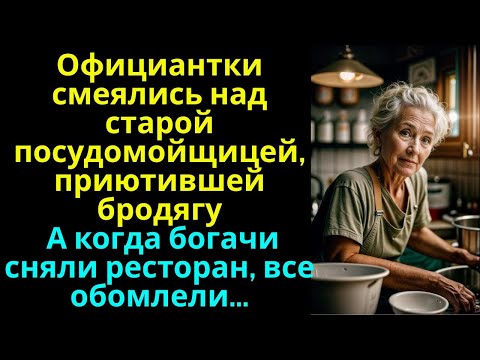 Видео: Официантки смеялись над посудомойщицей, приютившей бродягу… А когда богачи сняли ресторан, обомлели…