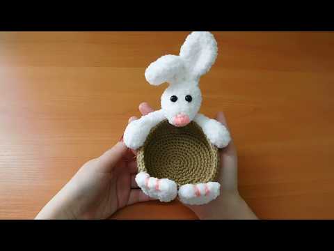 Видео: Корзинка пасхальный кролик / Вяжем крючком / Easter bunny