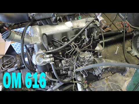 Видео: Первый запуск после сборки двигателя OM 616 | MERCEDES T1 W124 MB 100| OM 615 617 2.4D Old Diesel!