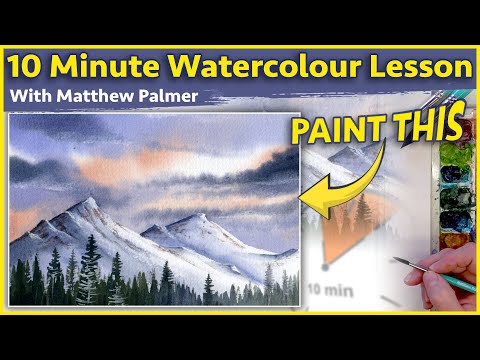 Видео: 10-минутный урок акварели. Альпийский пейзаж.