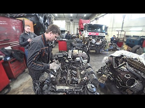 Видео: MERCEDES OM501 V6 Капитальный ремонт мотора / Полная сборка ДВС Mercedes Actros + первый запуск