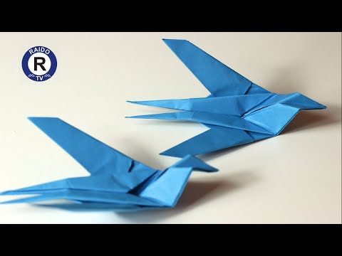 Видео: ОРИГАМИ ЛАСТОЧКА из бумаги | Как сделать ласточку из бумаги | Оригами птичка
