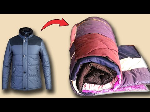 Видео: Сделайте синтетическое одеяло из старого пальто.