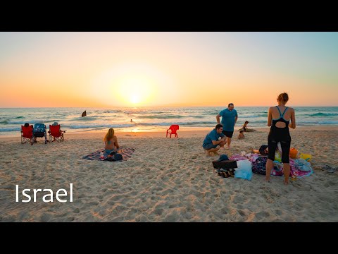 Видео: Израиль! Прогулка на закате по набережной от Бат-Яма до Ришон-Ле-Циона.