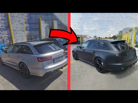 Видео: Облепяне на автомобил с фолио Audi RS6 Black Satin