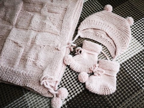 Видео: Вязаный плед со звездочками для новорожденной малышки.#Клондайк_идей