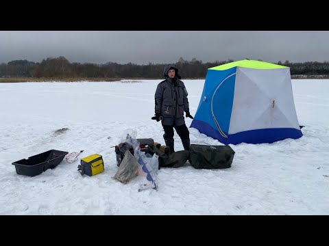 Видео: Отдыхаем в выходные с семьей на природе, ловим рыбы. Жерлицы, палатка, печь, удочки.