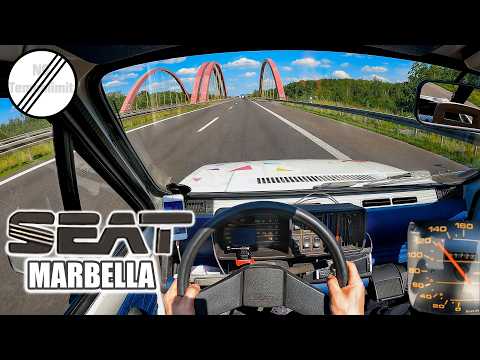Видео: 1991 Seat Marbella Cabriolet Максимальная скорость на немецком автобане POV