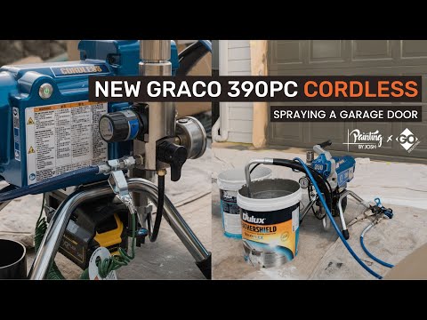 Видео: Новый беспроводной краскопульт Graco 390PC | КАК красить гаражные ворота с помощью покраски Джоша