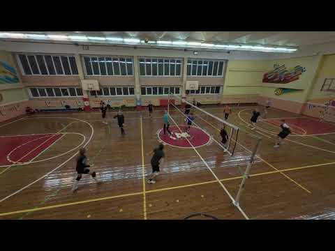 Видео: волейбол, любители, средняя школа №60 г.Гомель, 29.09.25, разминка, 2 партии