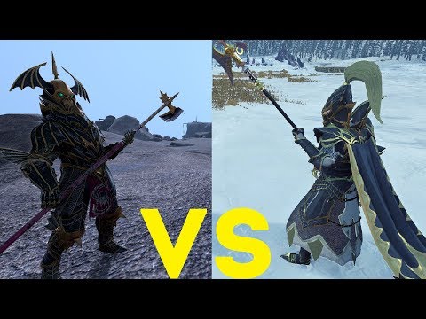 Видео: Стражи глубин (древковое оружие) vs Черные стражи Наггаронда Total War Warhammer 2. v1.5.0.