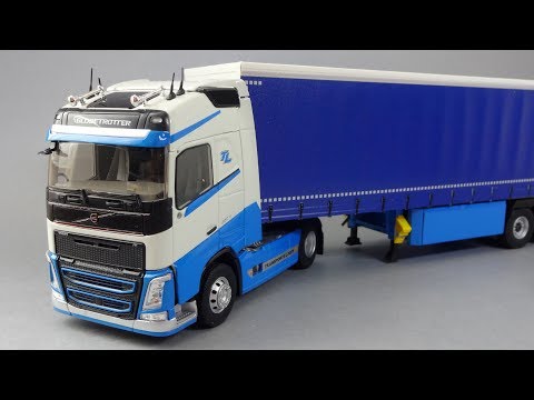 Видео: Volvo FH4 Globetrotter - Седельный тягач и полуприцеп Kögel - Масштабная модель Eligor