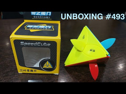 Видео: Unboxing №493 Кловер Пираминкс I QiYi Clover Pyraminx Color