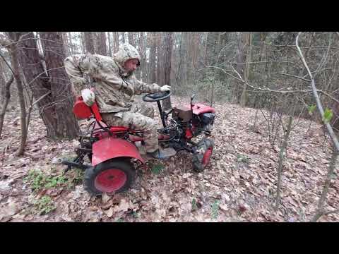 Видео: Мотоблок с адаптером КАМАМОТ идет в гору. Полный привод во всей красе.
