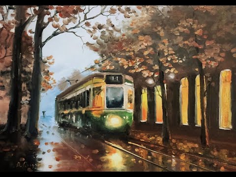 Видео: 🔝 ХуДоЖнИкИ | Пишем картину маслом | Прохладная осень | Осенний город | Художник Александр Григорьев