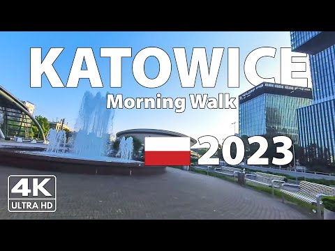 Видео: Катовице Польша Утренняя Прогулка Walking Tour ☀️ 4K с Субтитрами