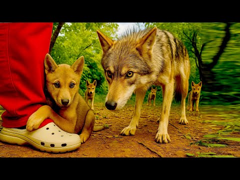Видео: Невероятно! 🐺 Маленький волк прижался ко мне… ход мамы-волчицы шокировал меня 😳🔥