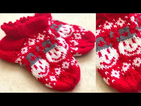 Видео: "Снеговики" для любого изделия #knittingsocks #вязаныеноски