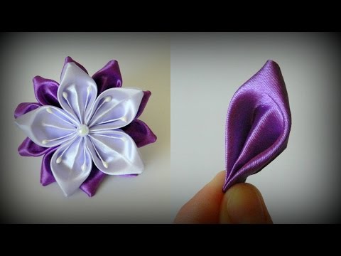 Видео: Цветок канзаши Сиреневая нежность