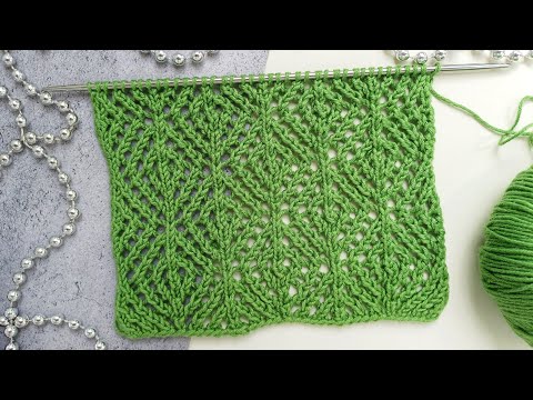 Видео: Сеточка из ромбов / Ажурный узор / Схема узора / Openwork pattern