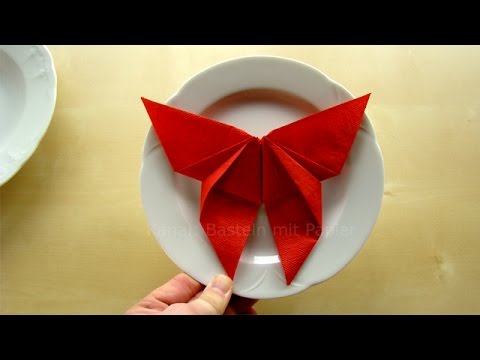 Видео: Как сложить салфетки: Бабочка  - Бабочка из салфетки. Как сложить салфетки на стол.