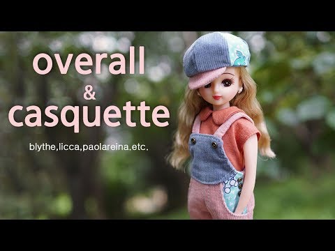 Видео: 인형옷만들기: 골덴오버롤과 헌팅캡set (음성설명)/ DIY blythe doll outfit  小布娃娃衣服  polareina licca паоларейна RD-007
