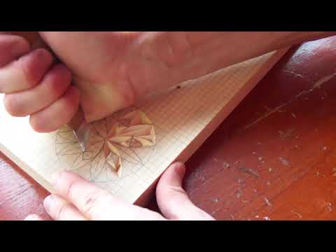 Видео: Геометрическая резьба по дереву. Урок 17 (geometric wood carving)