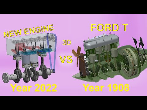 Видео: Ford T против New Car 🤯 3D Анимация // Что изменилось в двигателях за 100 лет?