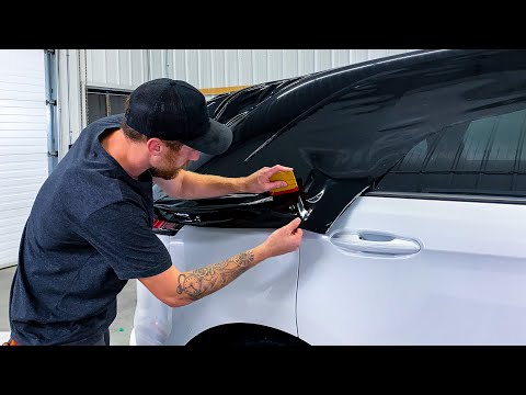 Видео: Затемнение крыши и столбов виниловой пленкой 3м 2080