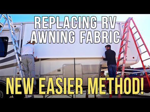 Видео: Как заменить ткань тента на патио автодома — НОВЫЙ, БОЛЕЕ ПРОСТОЙ СПОСОБ! Ручной тент Dometic / A...