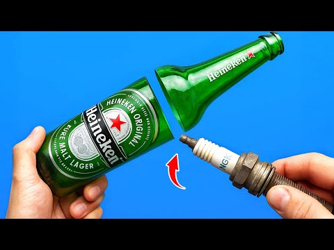 Видео: Так просто! Как идеально разрезать стеклянные бутылки с помощью простого инструмента!