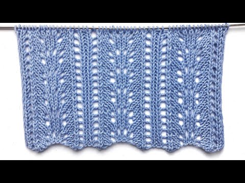Видео: Легкий ажурный узор спицами для вязания французской кофточки, других плечевых изделий и палантинов