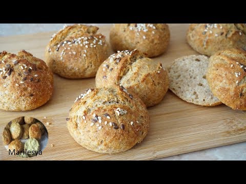 Видео: Цельнозерновые булочки без дрожжей быстро,просто, полезно/Whole Grain Buns