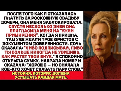 Видео: Я отказалась платить за пышную свадьбу дочери — тогда она устроила мне ловушку за ужином...НО Я...