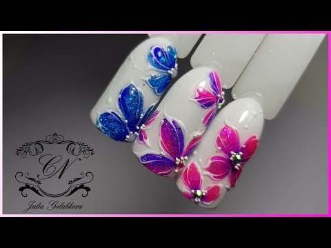 Видео: ❤Простые витражные цветы❤ Дизайн ногтей 2017 ❤Флористика❤ Nail art❤