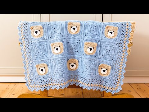 Видео: Вязаное крючком детское одеяло Easy Bear (часть 2 пошагового руководства "Симпатичные"!)