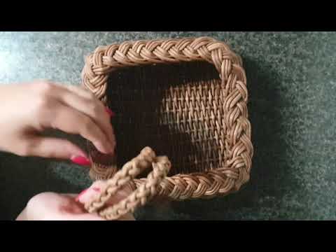 Видео: Плетеная ручка косичка. Как её прикрепить к корзинке